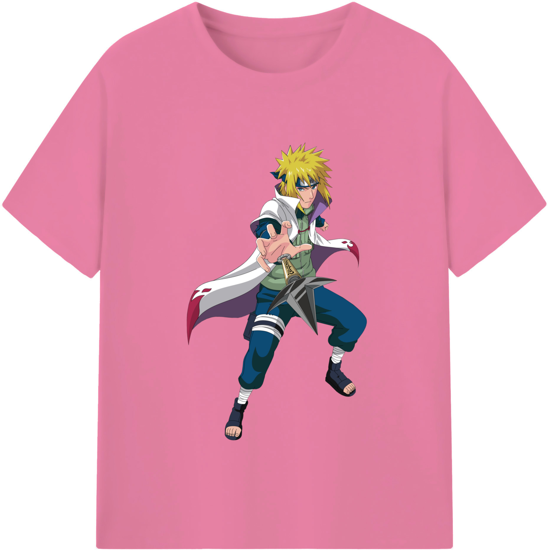 （画像用） NARUTO -ナルト- 波風 ミナト Namikaze Minato 綿100％半袖Tシャツ（フロントプリント）